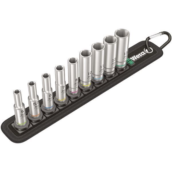 WERA ヴェラ 差込角 1|4inch 9点組 六角 ディープソケット セット 004525 工具 ツール DIY 作業工具 道具