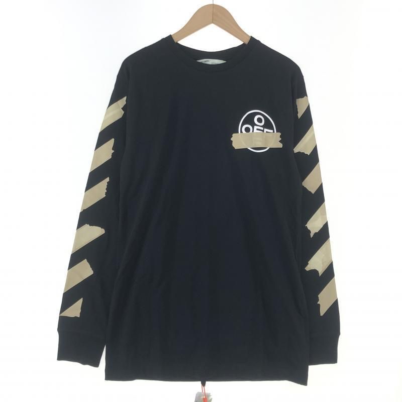 【中古】OFF-WHITE 20SS TAPE ARROWS L/S ブラック オフホワイト[10]