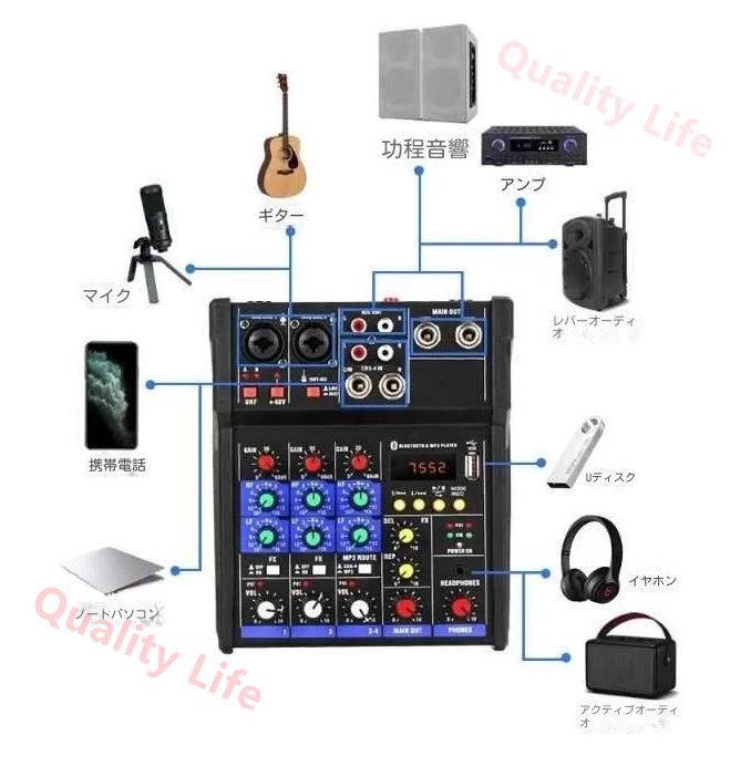 ミキシングコンソール マイクロフォン付きです