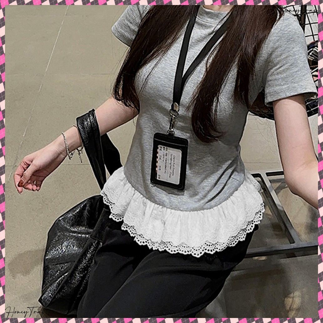 tシャツ 裾切替レースフリルレイヤード半袖Ｔシャツ レディース 1891650_info_0F7BB331-4F48-