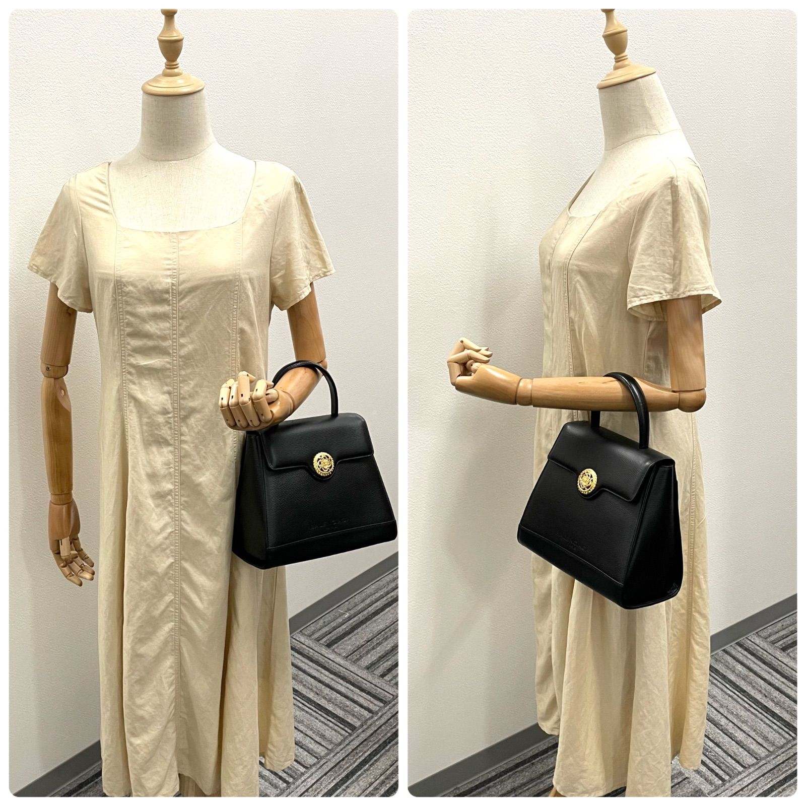 BALENCIAGA バレンシアガ レザー ハンドバッグ ゴールド金具 ブラック 