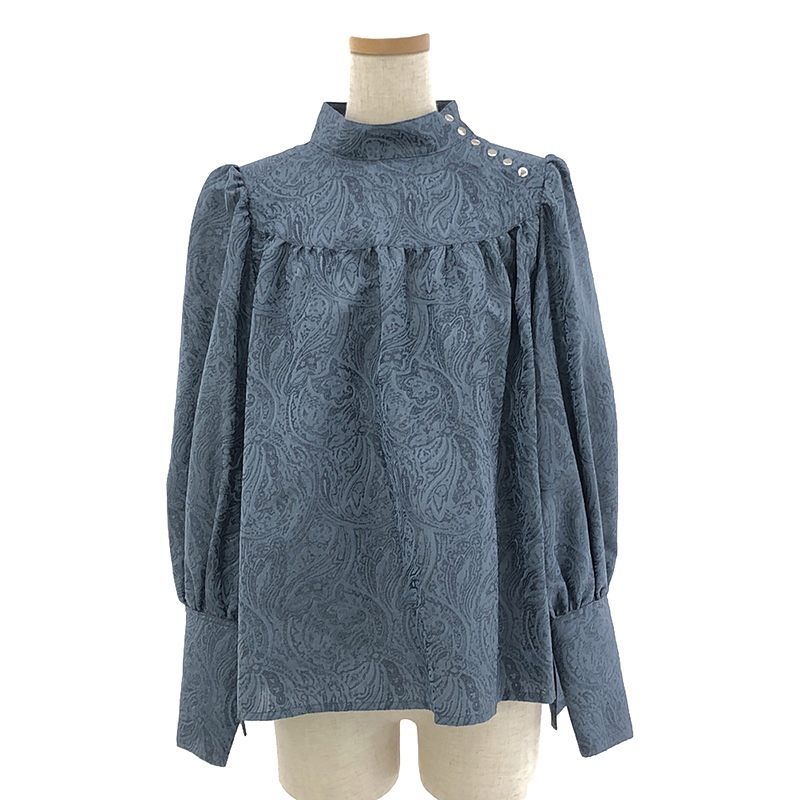 【美品】  Re:poris / レポリス | セットアップ バトルフレアペイズリー ブラウス スカート | F | ブルー | レディース 美品】 Re:poris / レポリス | セットアップ バトルフレアペイズリー