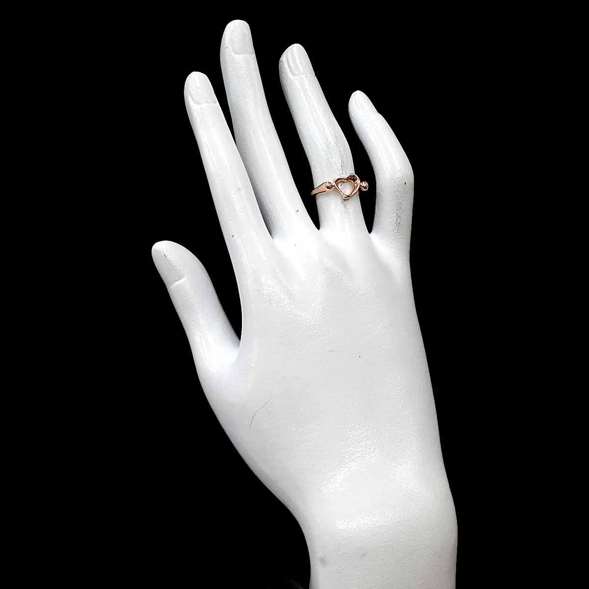 ティファニー TIFFANY&Co. オープンハート 11号 リング K18 PG ピンク
