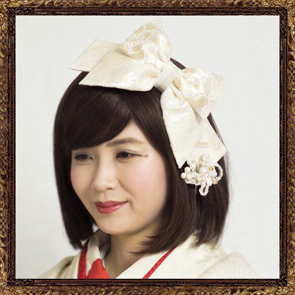 和装 結婚式（和婚）成人式 髪飾り 寿ヘッドドレス リボンネ - メルカリ 