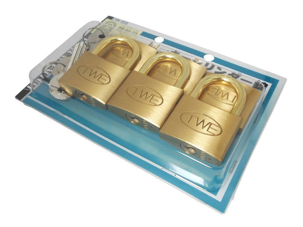 在庫処分 Sangyo TWE 同一キーシリンダー錠 南京錠 和気産業 Waki 倉庫 ドア 防犯 本体6個 付属キー9本 40mm VAー035 HRDEVELOPMENT_JP
