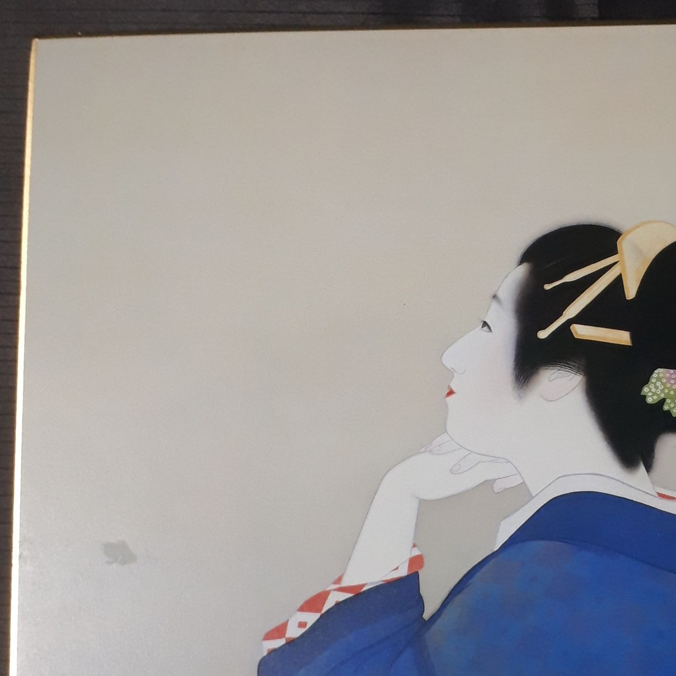 通販限定品◆上村松園作 「待月」 96/350 木版画◆税込 木版画