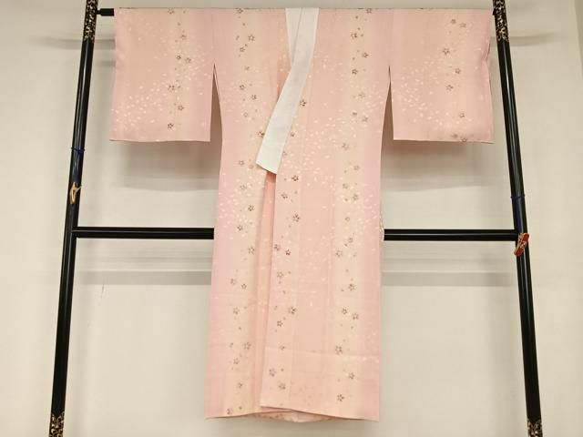 平和屋着物●長襦袢 袷 舞桜文 暈し染め 正絹 ♥ AABA0341zg