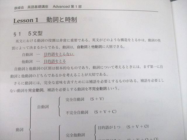 UH10-106 鉄緑会 中3英語 英語基礎講座 ADVANCED/WORKBOOK 第1/2部