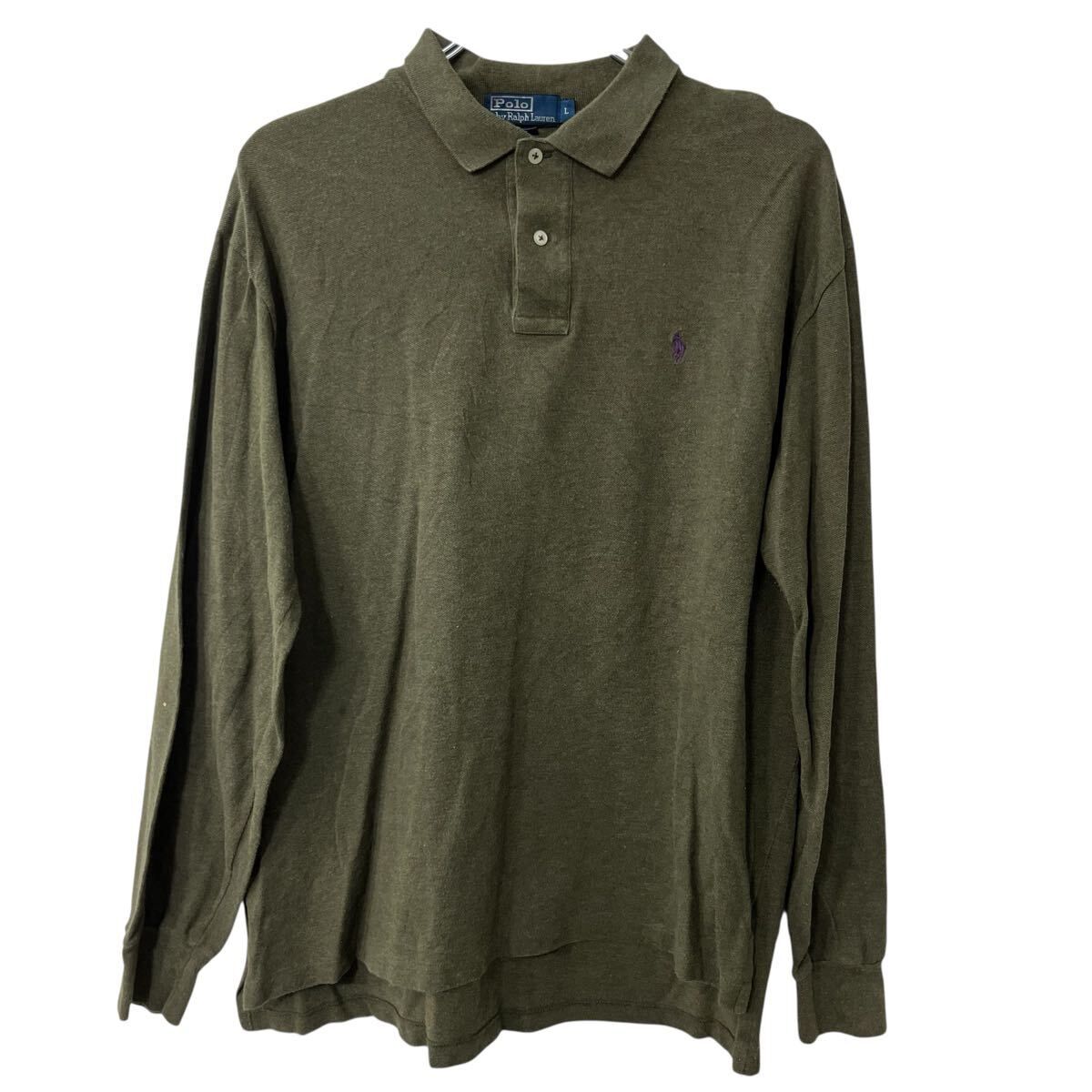POLO RALPH LAUREN 長袖 ポロシャツ L グリーン ポロ ラルフ