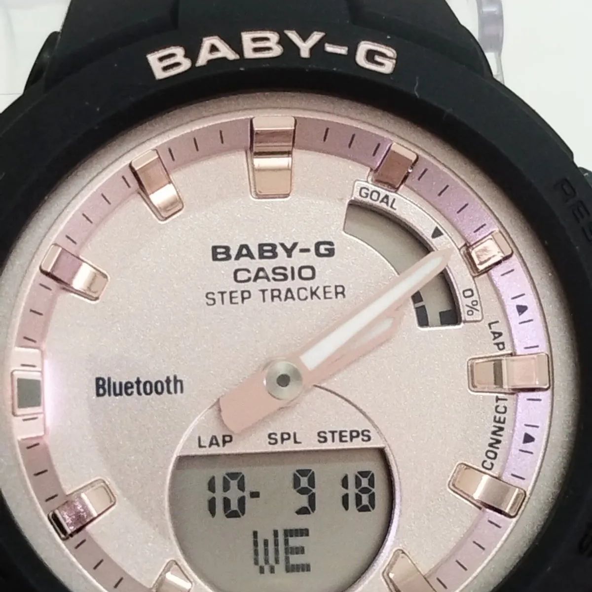 L02011□1003 海外限定カラー CASIO カシオ Baby-G ベビ－G G-SQUAD ジースクワッド Bluetooth   腕時計 ピンクゴールド×ブラック BSA-B100MF-1A