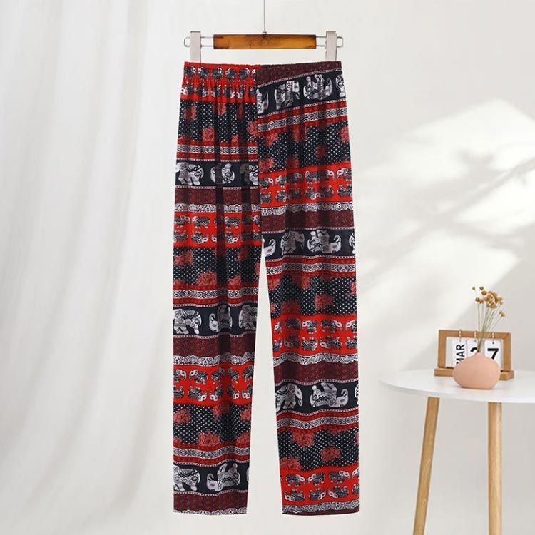 エスニック　タイパンツ　象柄パンツ　大きいサイズ　新品タイ製 タイパンツ ワイドパンツ オリエンタルパンツ 象 パンツ 柄