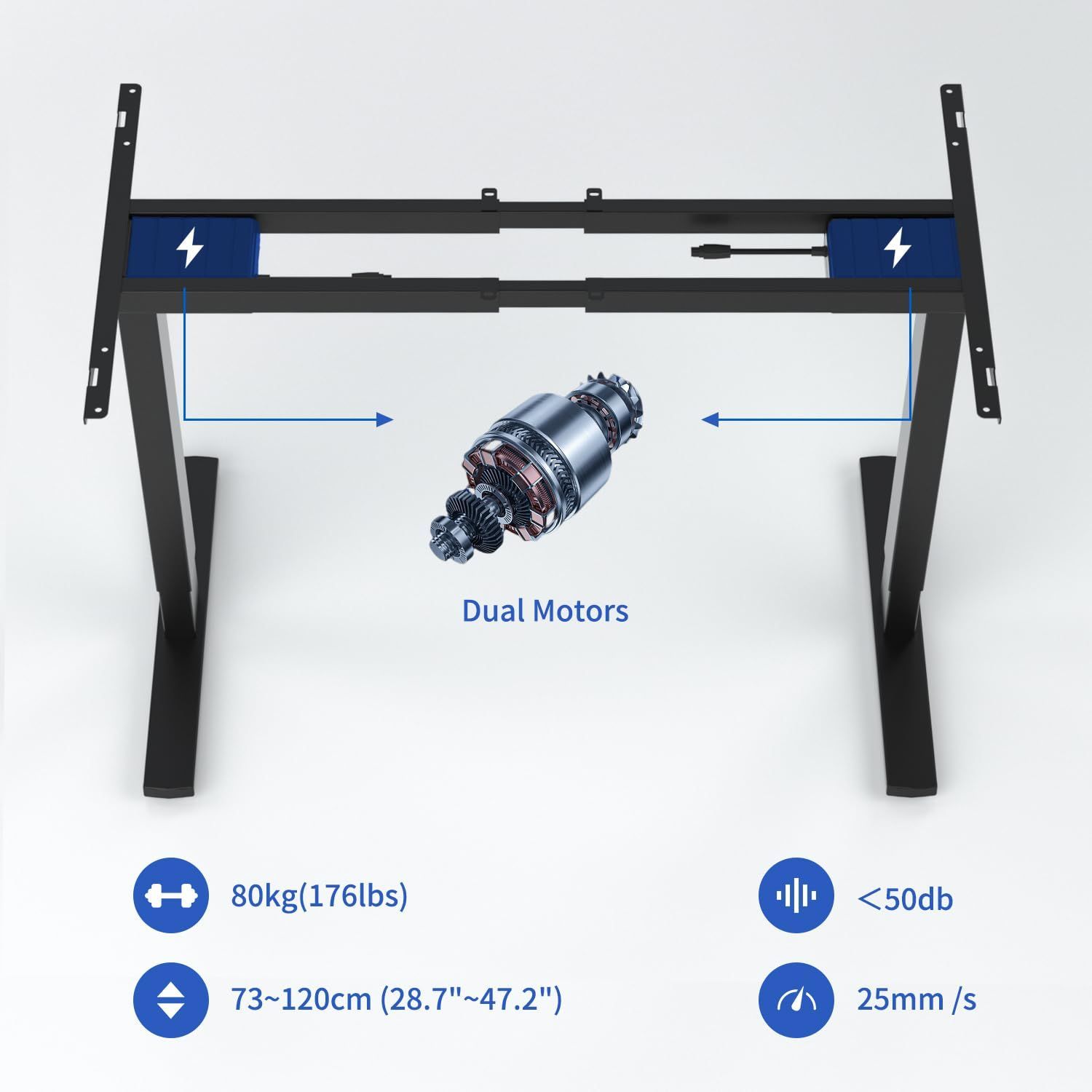 ERGOMAKER 電動昇降デスク 脚 スタンディングデスク 無段階高さ
