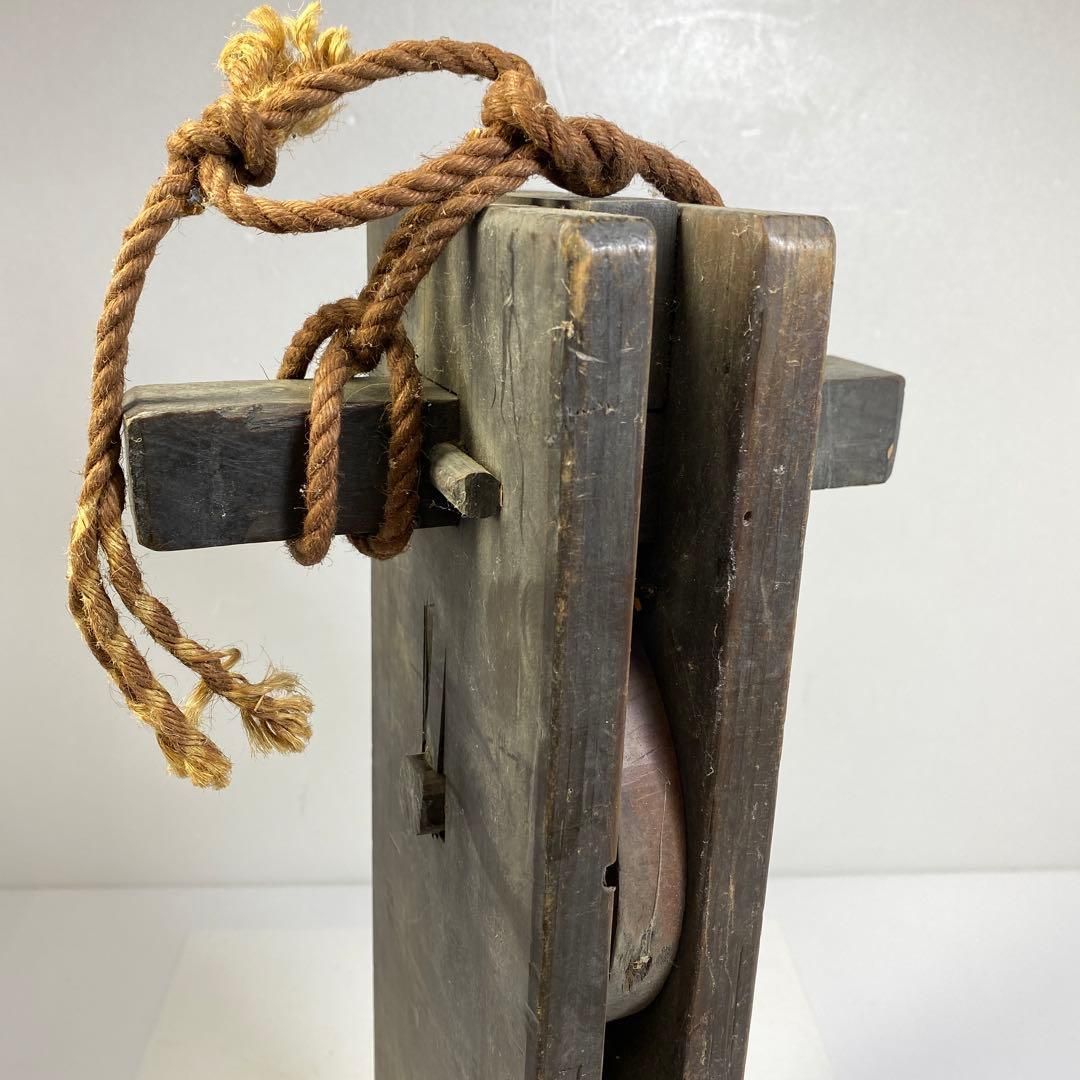 江戸時代 木製滑車 ロープ抜43㎝ 1546g 東Y6-0717① - メルカリ