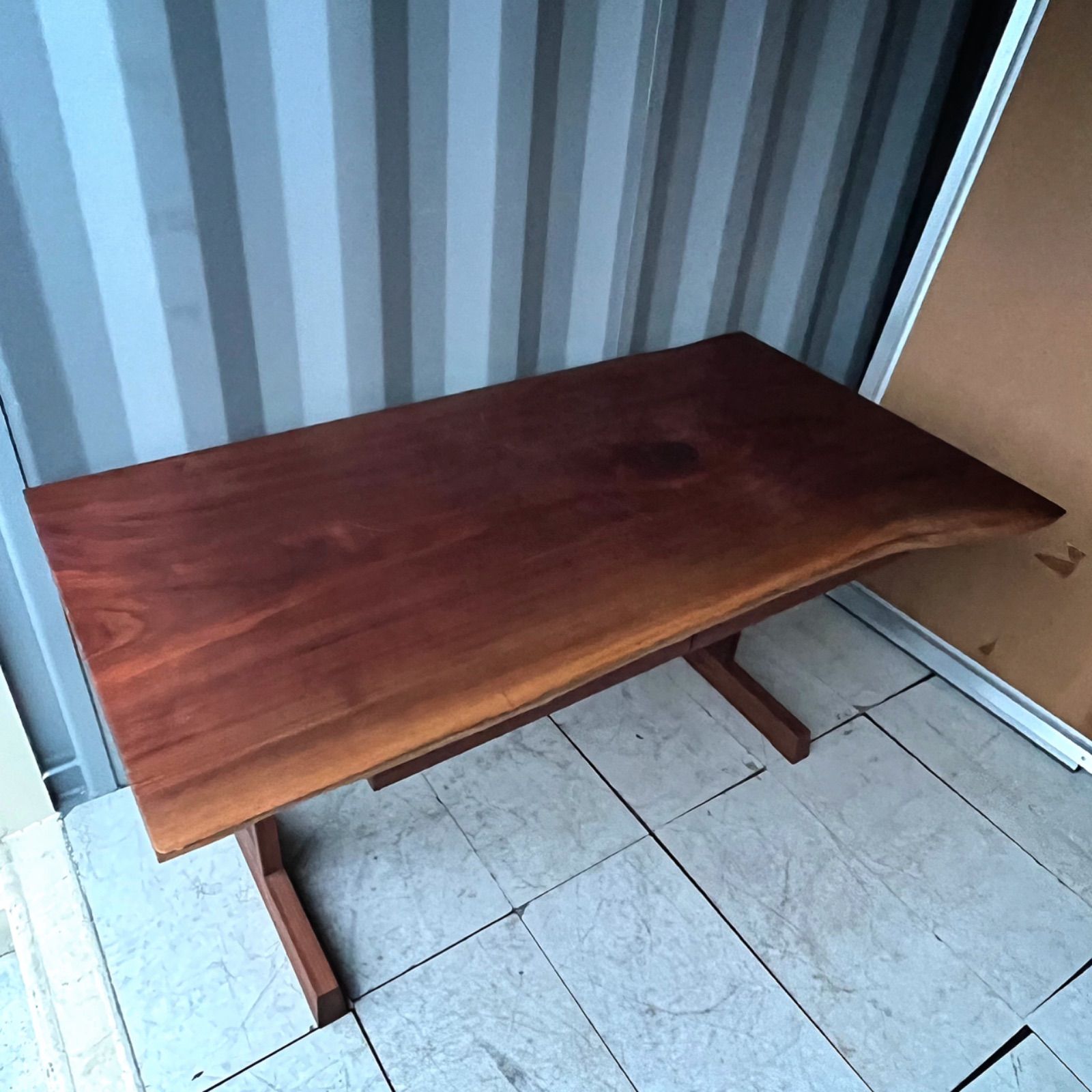 取付無料！天然木一枚板天板 引き出し付きおしゃれアンティークダイニングテーブル✨ 取付無料！天然木一枚板天板 引き出し付きおしゃれアンティーク