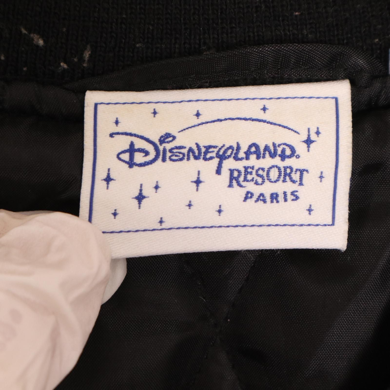 90年代 Disney ディズニー Disney Resort Paris スタジアムジャケット ブラック (メンズ XXL) 中古 古着 A0796 90年代 Disney ディズニー Disney Resort Paris スタジアムジャケット
