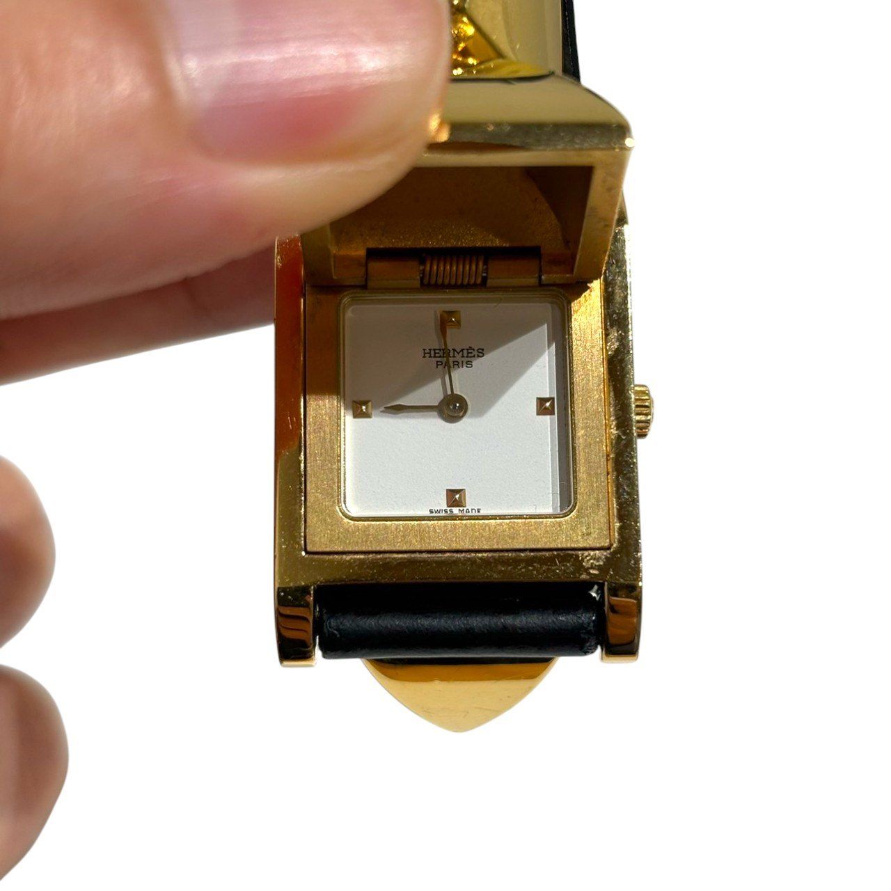 HERMES (エルメス) 611603 メドール 腕時計 レディース ブラック  