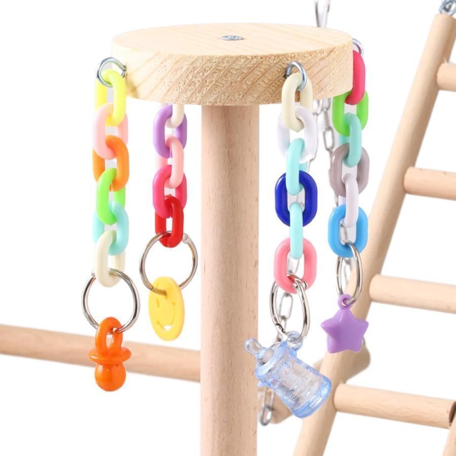 木製鳥用スタンド ブランコ付き*5 木製ブランコ | 安定感抜群で人気