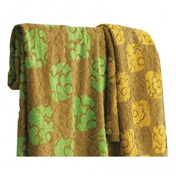 【新品・4営業日で発送】金本徳 Torte(トルテ) バスタオル 綿100% Green(グリーン)＆Orange(オレンジ) 12枚セット(2色×6枚) No.12-1004 (1688167)