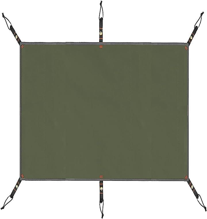 Farfly Tent Sheet Waterproof, 3000 mm Water Resistant Ground Sheet, Thick Outdoor Camping, Mountaineering, Grommets, Easy Installation, Storage Bag Included (Army Green, 190 x 160 cm)