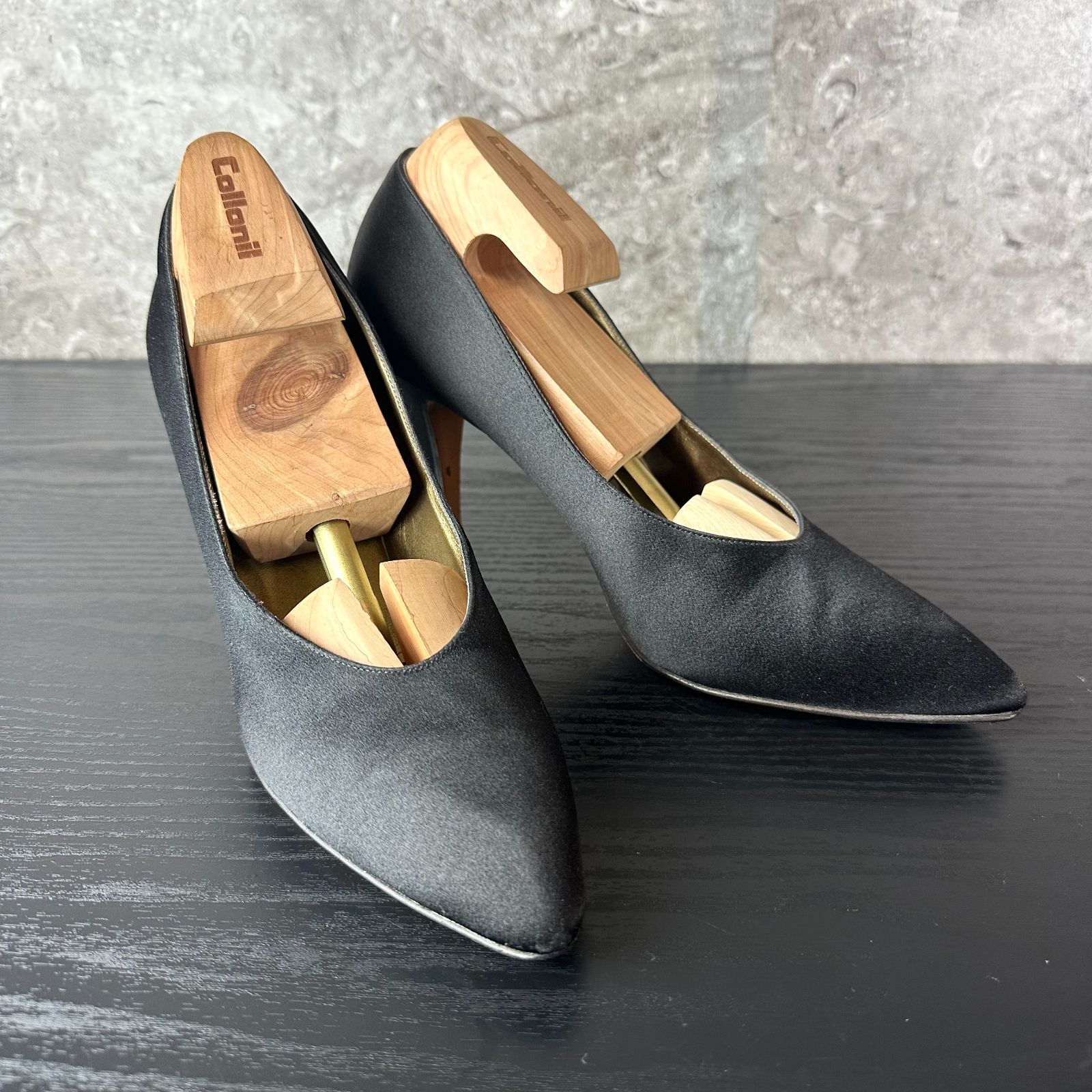 S167 美品 Yves Saint Laurent イブサンローラン サテン ハイヒール