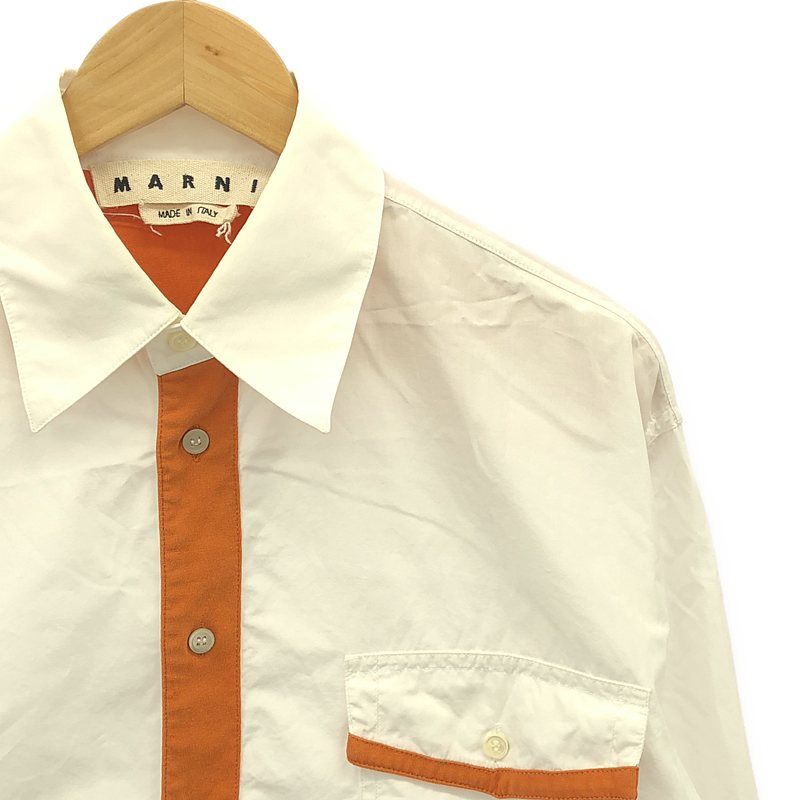 MARNI / マルニ | コットン バイカラー シャツ | 48 | ホワイト