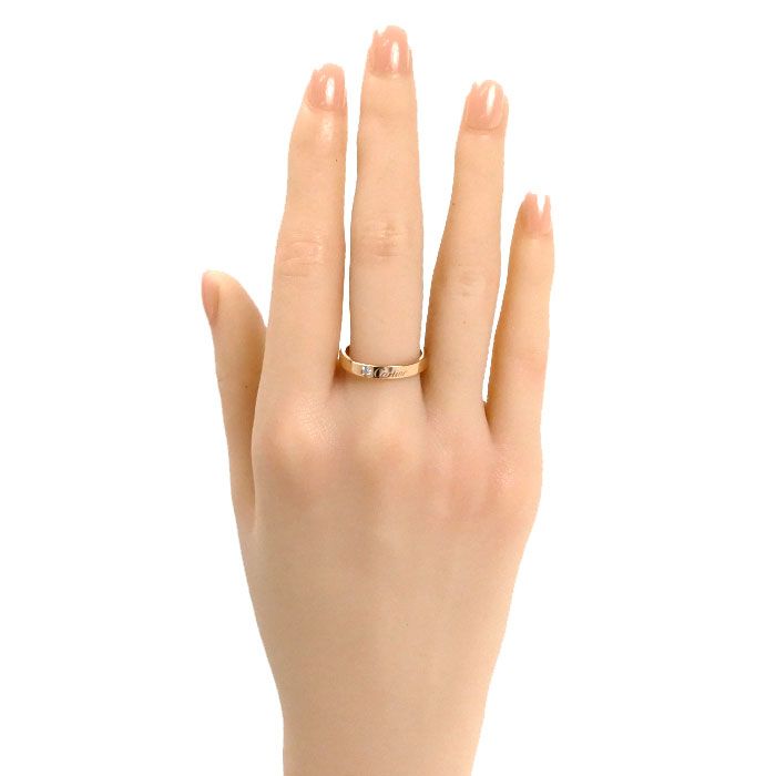 CARTIER カルティエ K18PG ピンクゴールド エングレーブド リング  