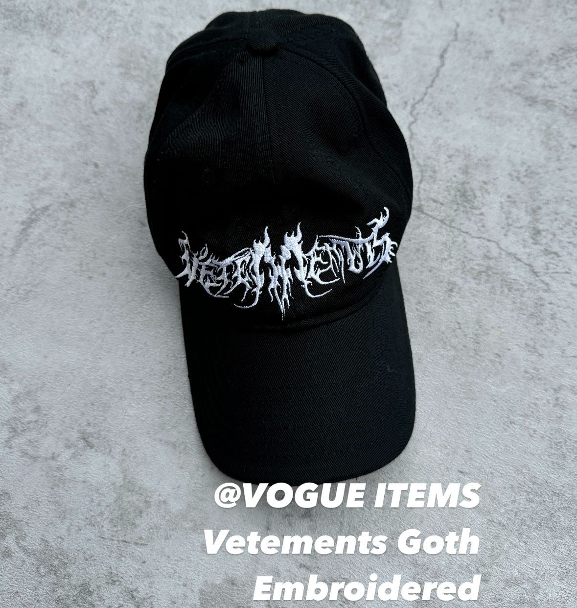 新品未使用 VETEMENTS 2020AW Black Goth Cap - メルカリ