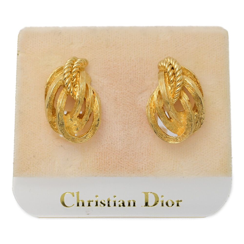 Christian Dior クリスチャンディオール プラントモチーフ イヤリング|合金|メッキ-10.4g|ゴールド|プレゼント|記念日 ♀ A レディース 592680