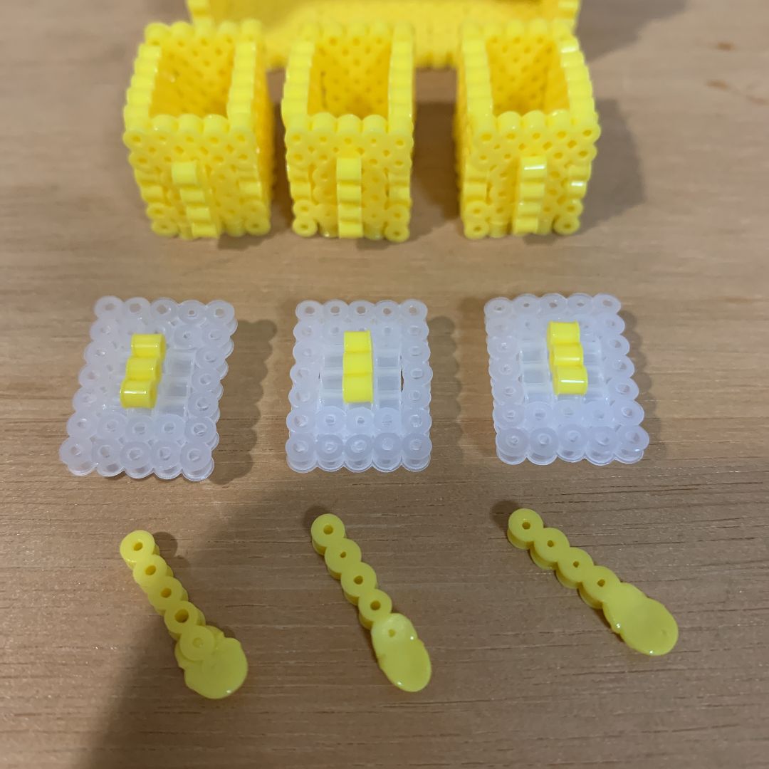 アイロンビーズ ミニチュア レトロ調味料入れ クッキングジョア風 黄 