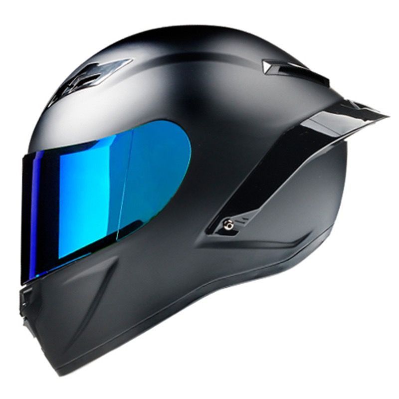 シンプルバイクヘルメット フルフェイスヘルメット  カッコイイヘルメットミラーシールド選択可艶ありブラック艶消しブラックマットブラックビックサイズ大きいヘルメットＭ～XXLサイズ