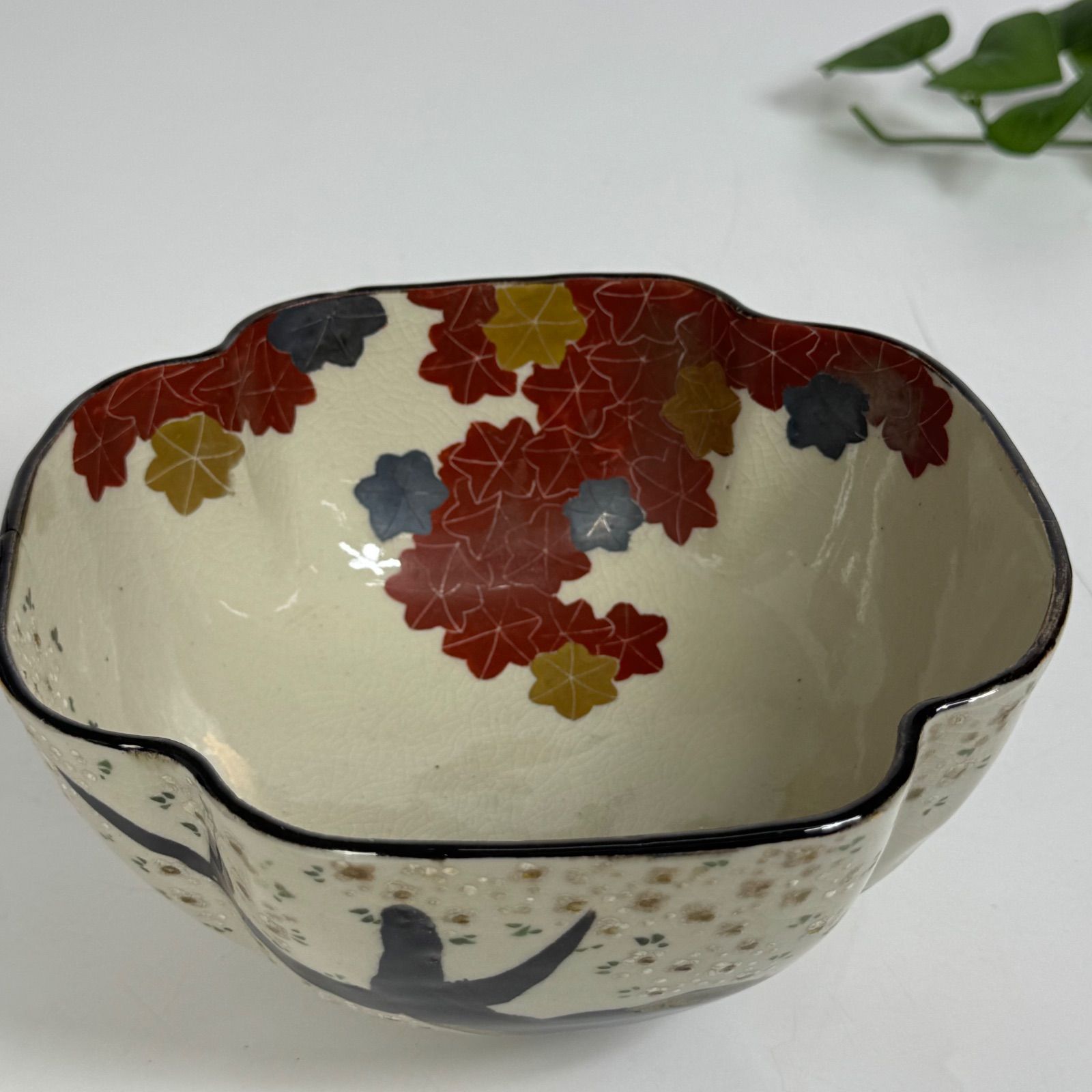 菓子鉢 変形 茶道具 器 鉢 桜 紅葉 木箱 盛鉢 色絵 深鉢 菓子鉢 変形 茶道具 器 鉢 桜 紅葉 木箱 盛鉢 色絵 深鉢