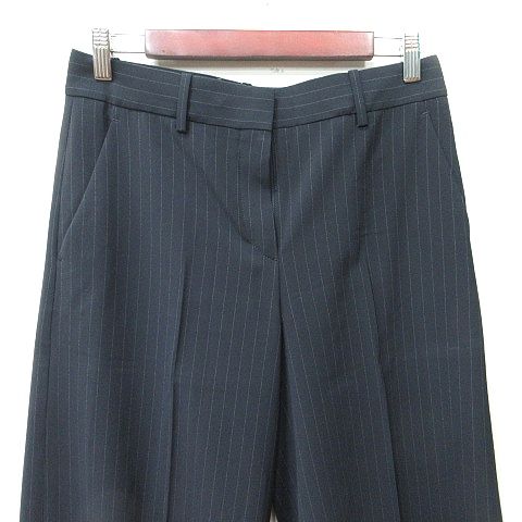 期間限定・お買い得商品: |産地直送 セオリー ネイビー 紺 M 2 ストライプ ガウチョパンツ Theory パンツ