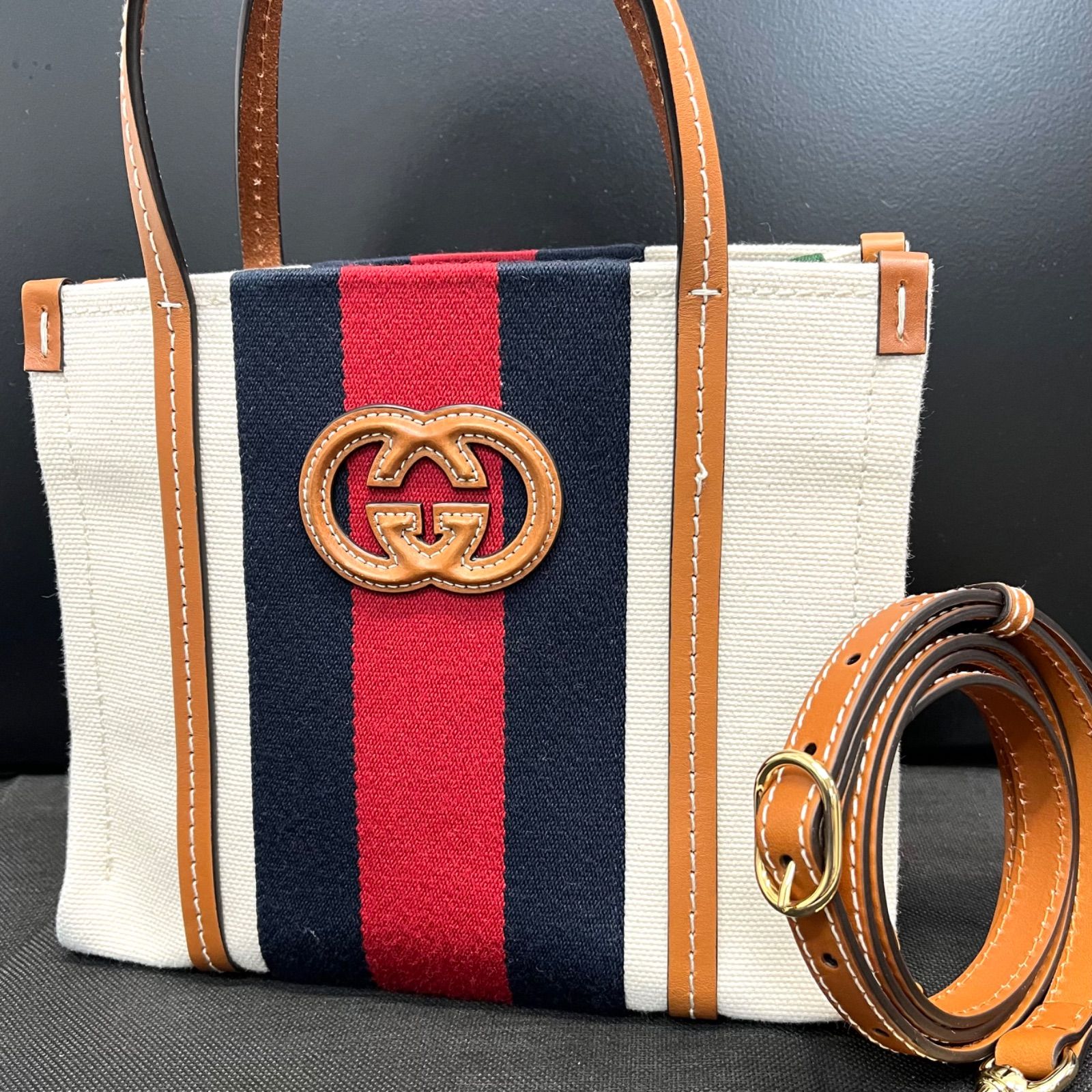 極美品】人気モデル GUCCI グッチ インターロッキングG ミニ トート