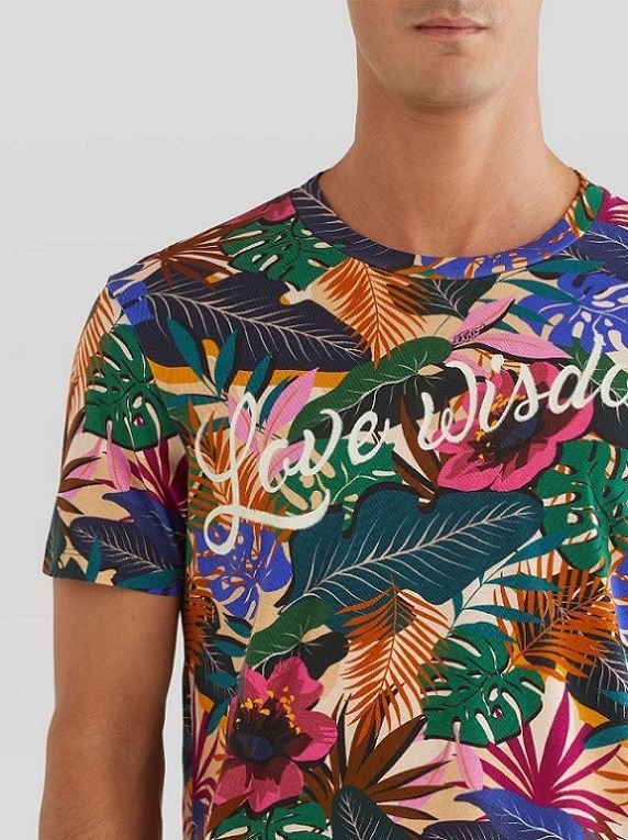 ETRO】エトロコットン100% ボタニカルハイビスカス柄プリント T