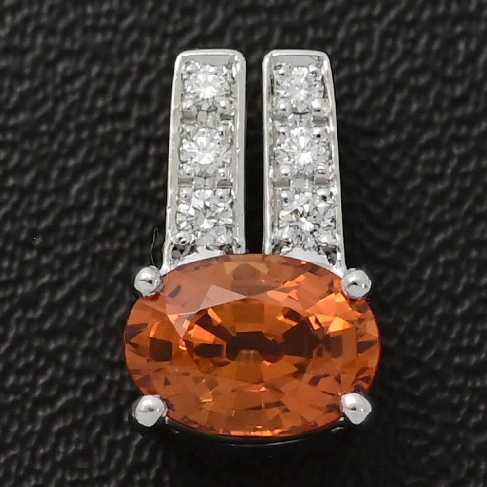 FD 0.04ct TASAKI PEARL タサキ･田崎真珠 スペサルティンガーネット･ガーネット･ダイヤモンドペンダントトップ Pt900-2.0g ♀ N レディース 589038