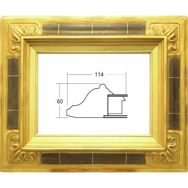 額縁 油絵/油彩額縁 成型フレーム アクリル付 7841 F3号 ゴールド 金 - メルカリ
