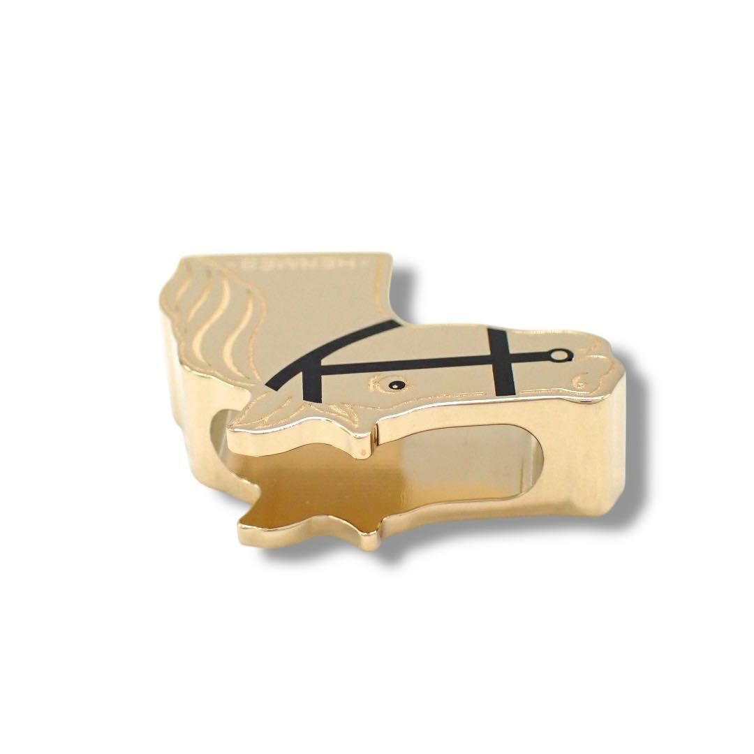 エルメス カドリージュ ツイリーリング ブラック ゴールド スカーフ留