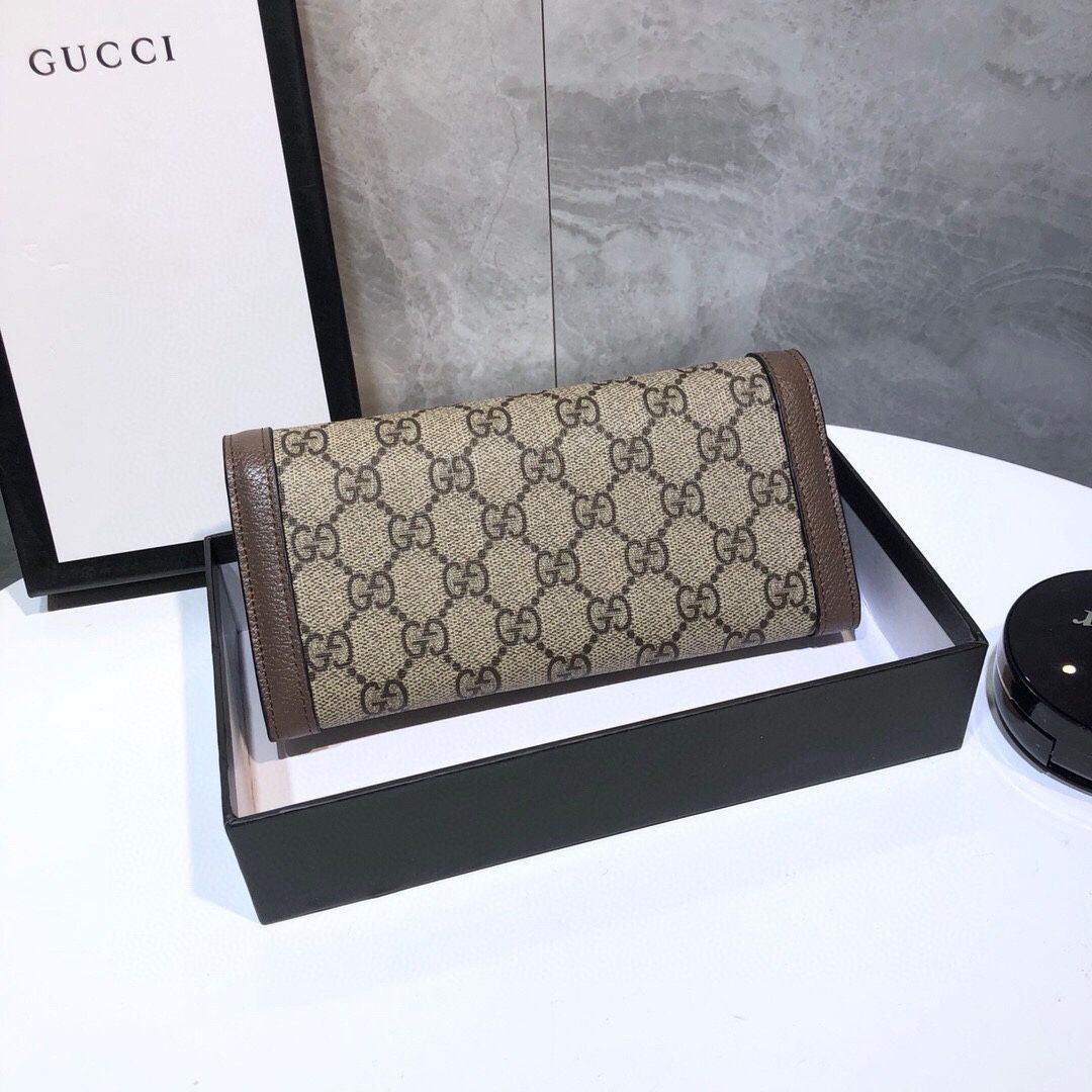 満足保障! Gucci|グッチ|ウォレット クレジットカードスロットに紙幣と手形を収納し 両用カードバッグウォレット | ♥品