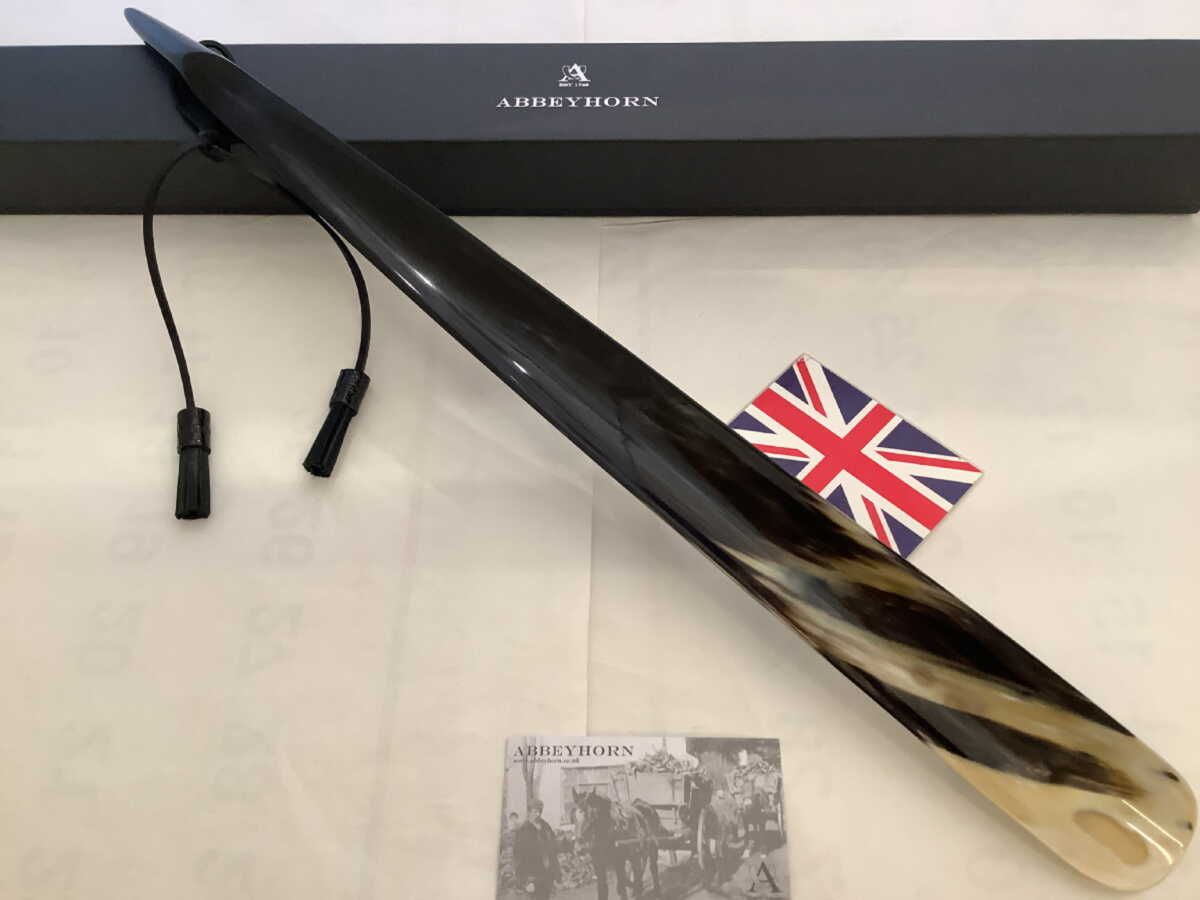 英国製 アビーホーン 最長寸60cmアップ靴べら 本水牛角 Withタッセル LH60/A N022