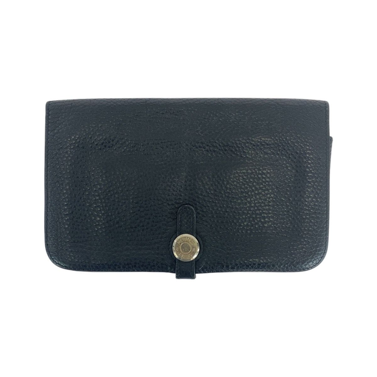 HERMES ドゴンロング ブラック トゴ シルバー金具 正規品 長財布 HERMES（エルメス） 【超美品】エルメス ドゴン ロング レクトベルソ