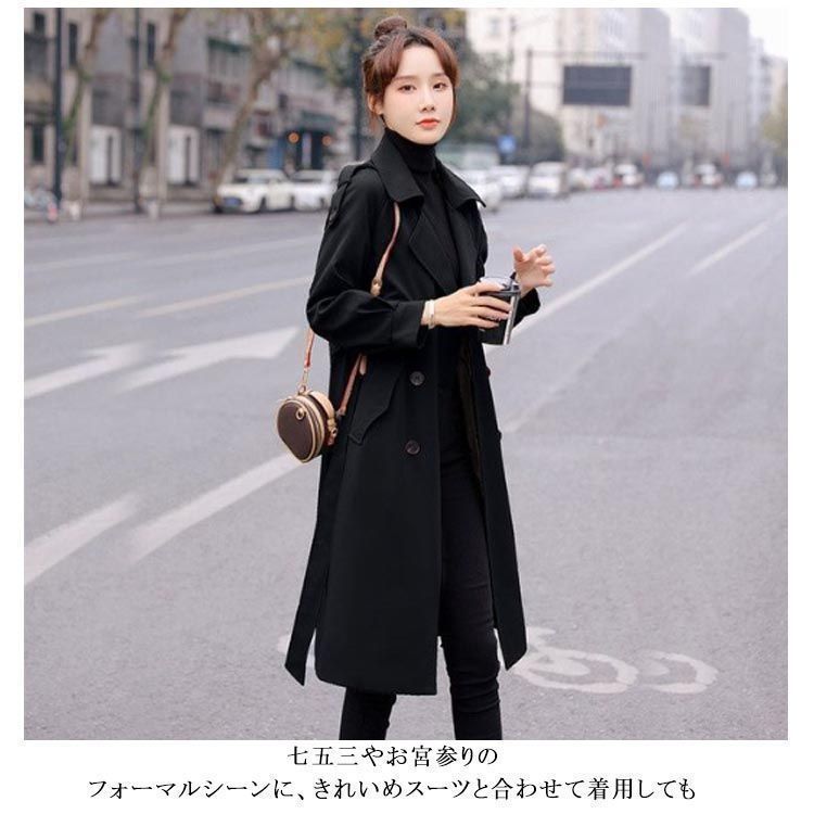 スプリングコート レンチコート フォーマル 春 OL 就活 冬 秋 通勤 上着 30代 ビジネス オフィス スーツ アウター 入学式 卒業式 キャメル ブラック 黒 大きいサイズ 20代 スプリングコ nagin606697 SIROKUMA-CORPORATION_COM