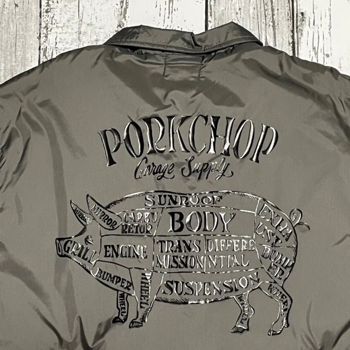 PORK CHOP ボアコーチジャケット グレー PORKCHOP ボアコーチジャケット 希少カラー・グレー M ポーク