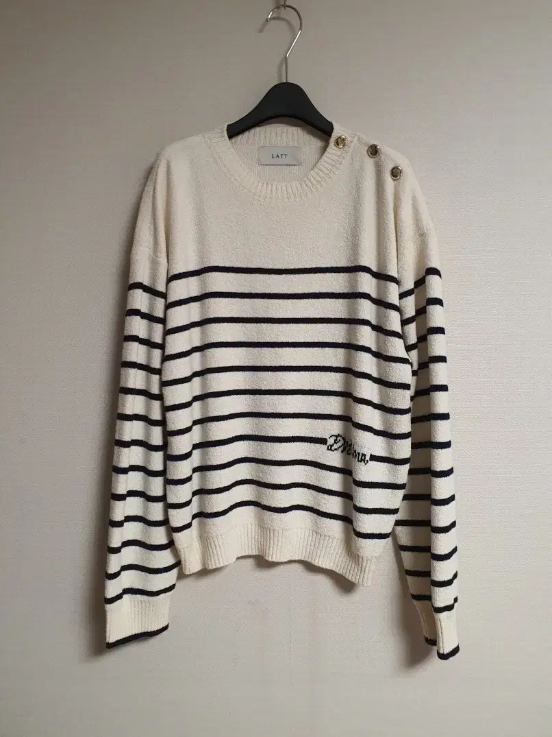  ネズミ LATT The ストライプ ニット トップス 95 サイズ 24 SS 長袖 ニット セーター