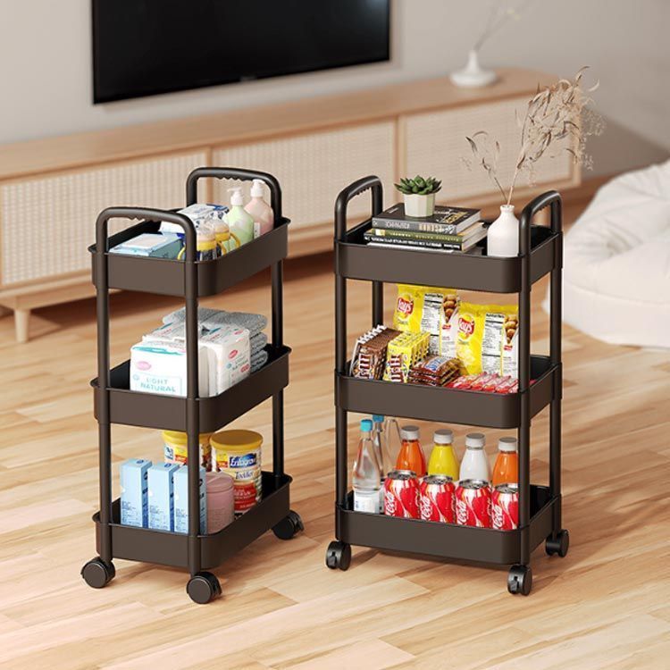 キャスター付き キッチンアイランドカートトロリーカート 木製テーブル