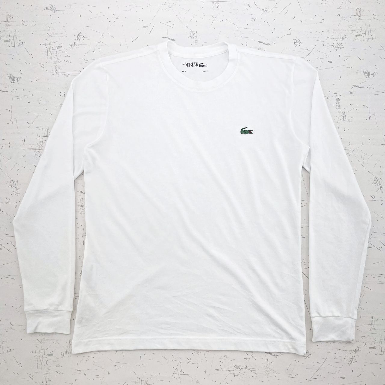 LACOSTE SPORT　ラコステスポーツ　ワンポイントロゴロンT　メンズ　サイズ表記XS　M~L相当　ホワイト