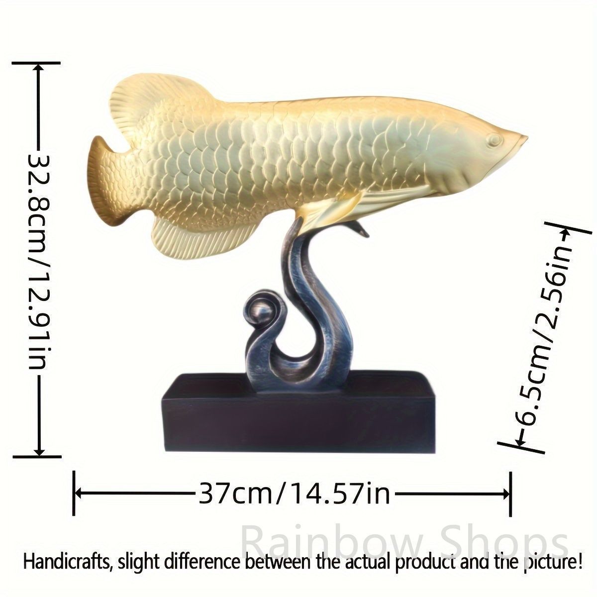 アロワナゴールデンドラゴン置物 魚の置物 金魚 ゴールド レジンアートクラフト 新品】アロワナ ゴールド 置物 風水 樹脂 ゴールデン ドラゴン