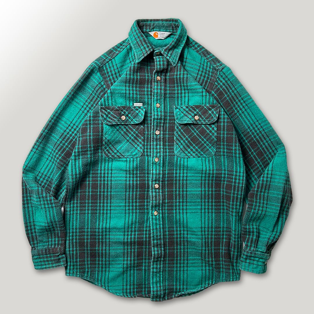 ハリラン　CPO ヘビーフランネル　ヘビーネルシャツ　オンプレチェックジャケット Carhartt カーハート ヘビーネルシャツ Lサイズ オンブレ