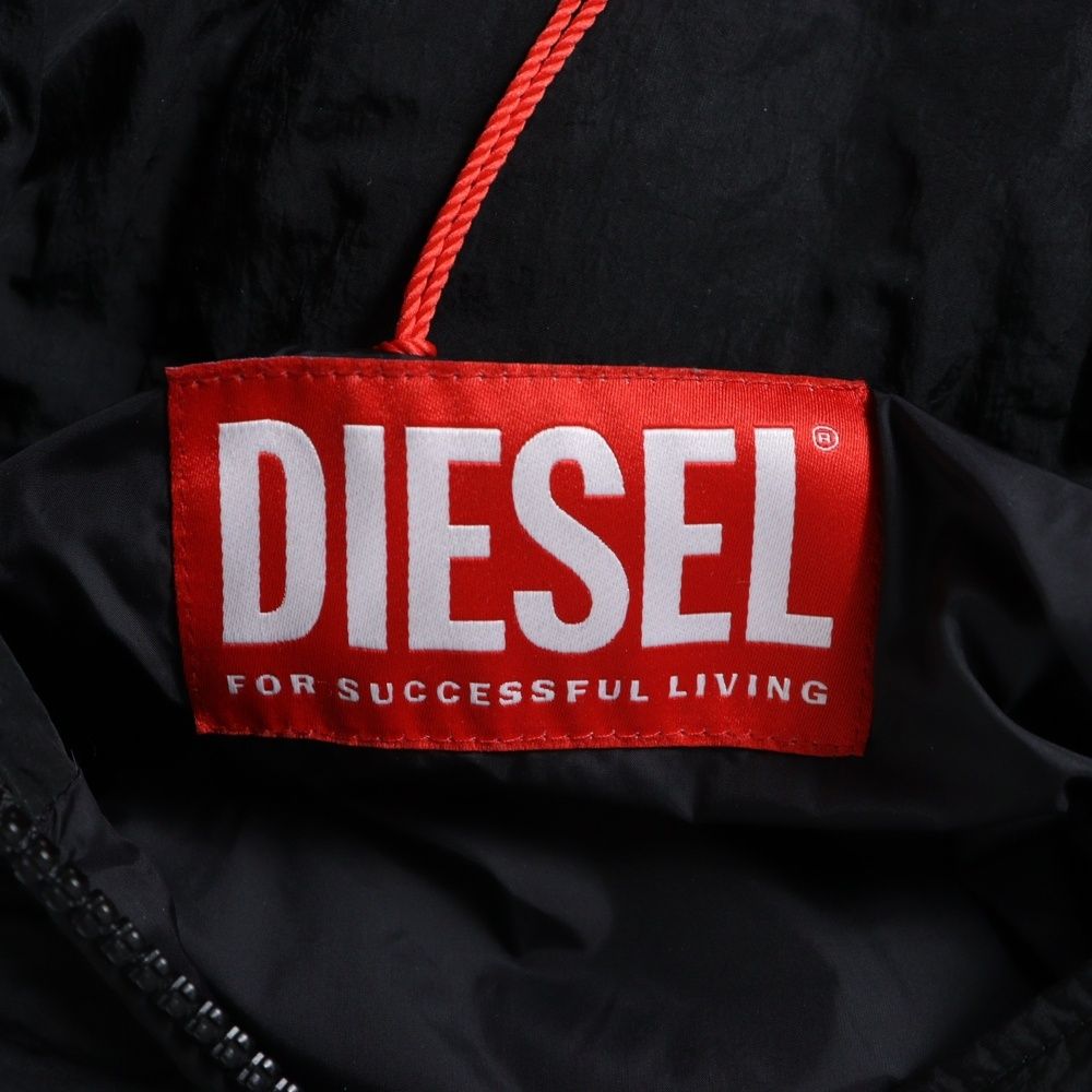 DIESEL ディーゼル 24AW Short Lifestyle Jacket ショート丈 フロントジップアップダウンジャケット レディース ブラック A15356 GULLKHAN_COM