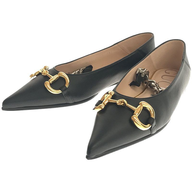 【新品】  GUCCI / グッチ | leather ballet flat with Horsebit ホースビット付き レザー ウィメンズ フラットバレエシューズ | 37 | ブラック | レディース GUCCI グッチ ホースビット フラット バレー シューズ (GUCCI/バレエ