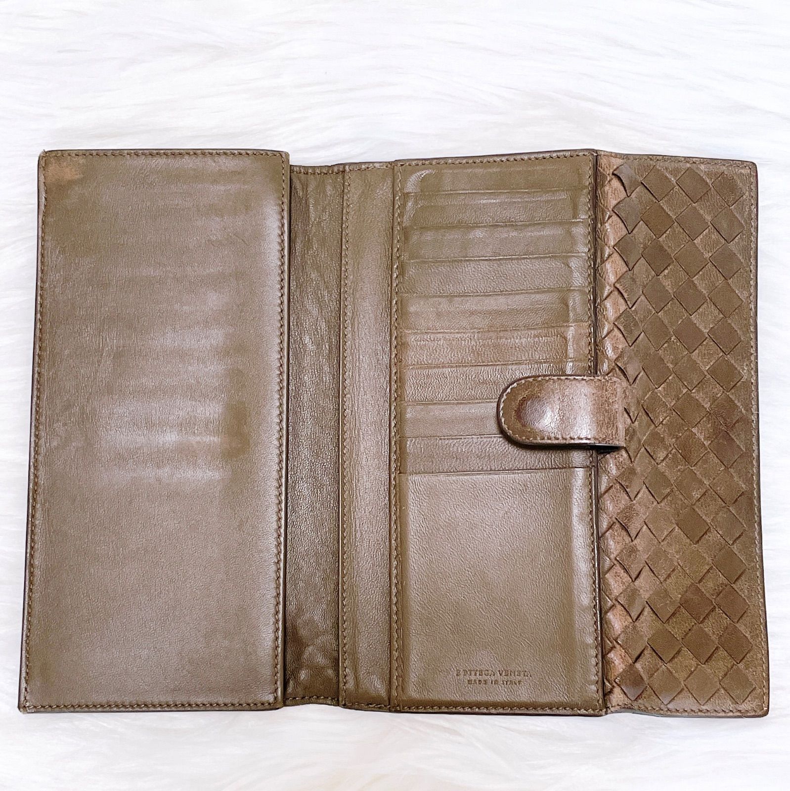 美品　ボッテガヴェネタ　イントレチャート　ロングウォレット　長財布　小銭入れなし BOTTEGA VENETA ボッテガヴェネタ ラウンドファスナー長財布